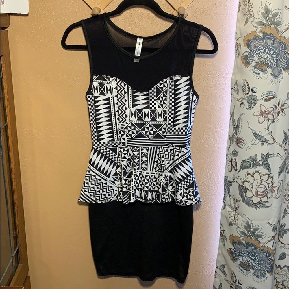 NWOT Vanilla Bay Tribal Peplum Dress